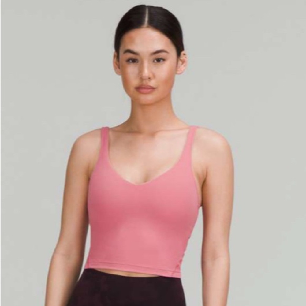 Lululemon Align Tank Top Pink Blossom Crop Top Sports Bra Size 8 Nulu W1CW8S - Picture 4 of 14